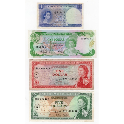 617 - British Commonwealth (4), a group of Queen Elizabeth II portrait notes, Ceylon 1 Rupee dated 1954 VF... 