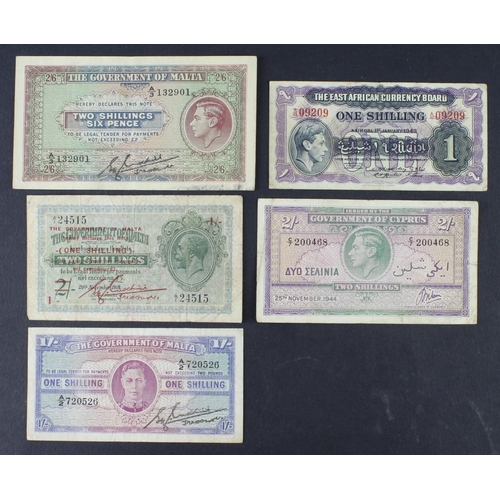 618 - British Commonwealth (5), a group of King George VI portraits, East African Currency Board 1 Shillin... 