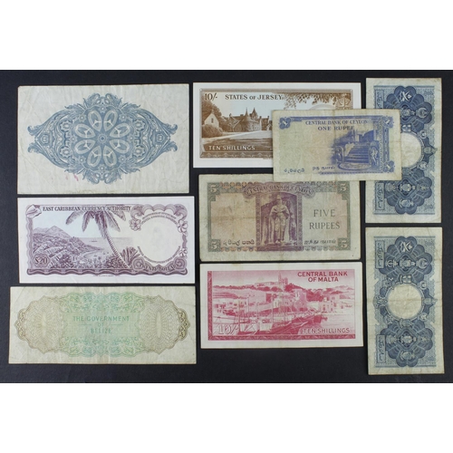 620 - British Commonwealth (9), a group of Queen Elizabeth II portrait notes, Ceylon 5 Rupees and 1 Rupee ... 