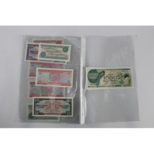 624 - Burundi (9), 10 Francs dated 1970, 20 Francs (3) dated 1977, 1979, 1989, 50 Francs dated 1989, 100 F... 