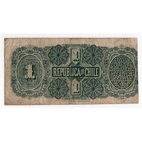 634 - Chile 1 Peso dated 1891, serial number 364237 (Pick11b) Fine