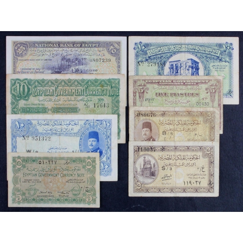 692 - Egypt (8), 25 Piastres dated 1941 signed Nixon, 10 Piastres (3) dated 1917, 1940 (2 different types)... 