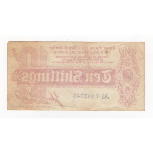 71 - Bradbury 10 Shillings (T9) issued 1914, Royal Cypher watermark with 'AGE' also seen in watermark fro... 