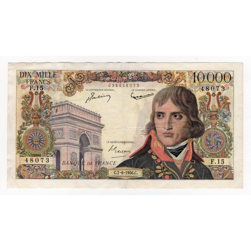 722 - France 5000 Francs dated 7th June 1956, portrait Bonaparte at right, serial F.15 48073 (Pick136a) pi... 