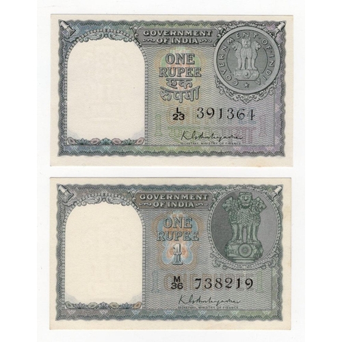 765 - India (2), 1 Rupee issued 1949 - 1950 and 1 Rupee dated 1951, both signed K.G. Ambegaonkar, serial M... 