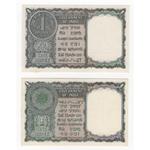 765 - India (2), 1 Rupee issued 1949 - 1950 and 1 Rupee dated 1951, both signed K.G. Ambegaonkar, serial M... 