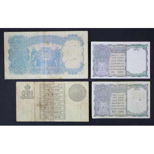 767 - India (4), King George V and VI group, 1 Rupee dated 1917, portrait King George V at top left, signe... 