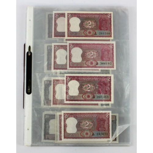 768 - India (80), a high grade group in album pages, 1 Rupee to 100 Rupees 1970's to 1990's, very little d... 