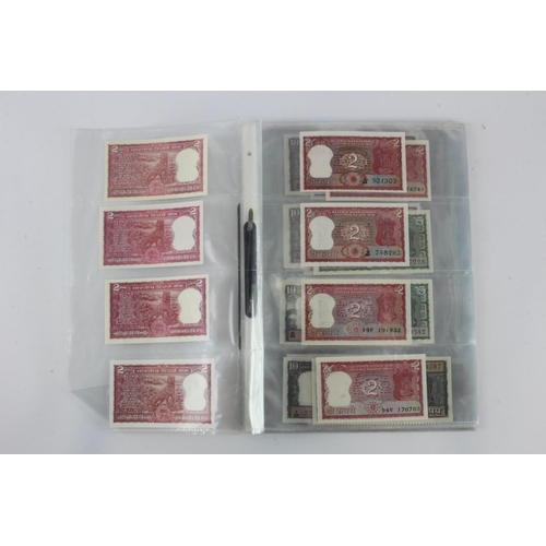 768 - India (80), a high grade group in album pages, 1 Rupee to 100 Rupees 1970's to 1990's, very little d... 