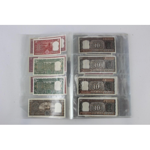 768 - India (80), a high grade group in album pages, 1 Rupee to 100 Rupees 1970's to 1990's, very little d... 