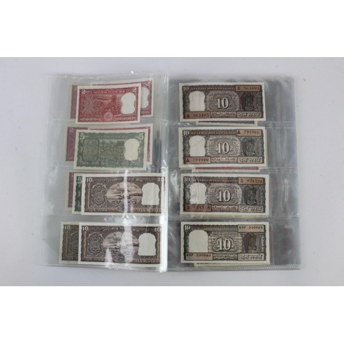 768 - India (80), a high grade group in album pages, 1 Rupee to 100 Rupees 1970's to 1990's, very little d... 