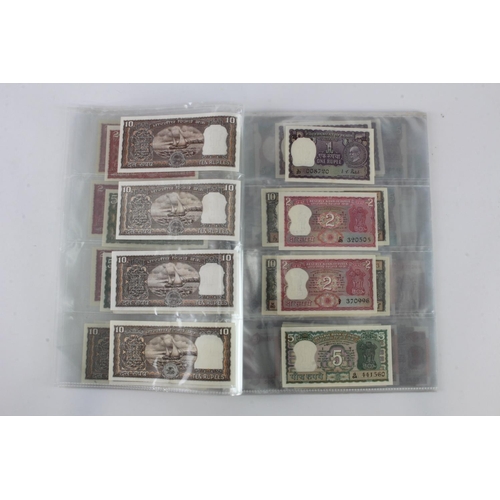 768 - India (80), a high grade group in album pages, 1 Rupee to 100 Rupees 1970's to 1990's, very little d... 