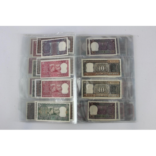 768 - India (80), a high grade group in album pages, 1 Rupee to 100 Rupees 1970's to 1990's, very little d... 