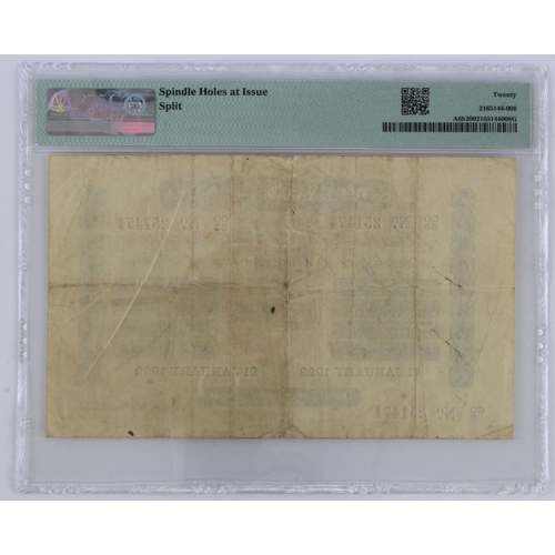 775 - India 5 Rupees dated , signed McWatters, serial CD/81 681570 (BNB B132b, PickA6a) spindle holes at i... 