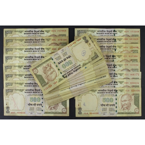 776 - India 500 Rupees (100) dated 2000 - 2015 (Pick93, Pick99 and Pick106) mixed grades