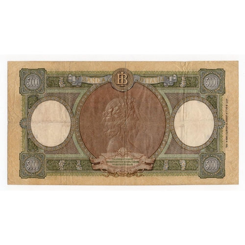 790 - Italy 5000 Lire dated 12th May 1960, signed Menichella & Boggione, serial O941 0451 (BNB B445l, Pick... 