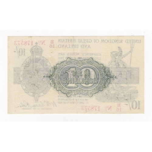 86 - Warren Fisher 10 Shillings (T25) issued 1919, serial E/16 178573, No. with dot (T25, Pick356) cleane... 