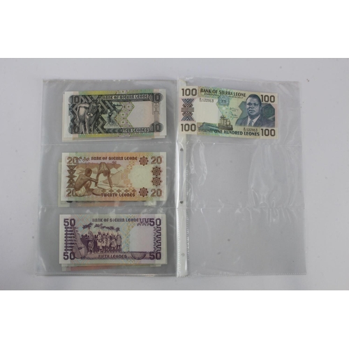 886 - Sierra Leone (10), 1 Leone not dated issued 1970 serial A/9 766214 (BNB B101c, Pick1c), 50 Cents, 1 ... 