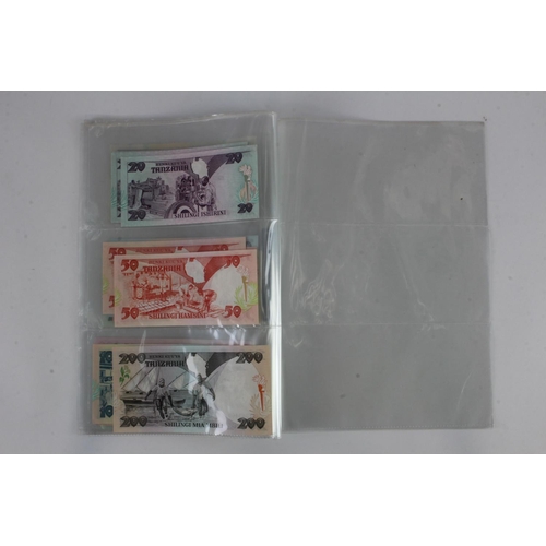 908 - Tanzania (17), a collection of notes with no duplication, different signature and date varieties, 20... 