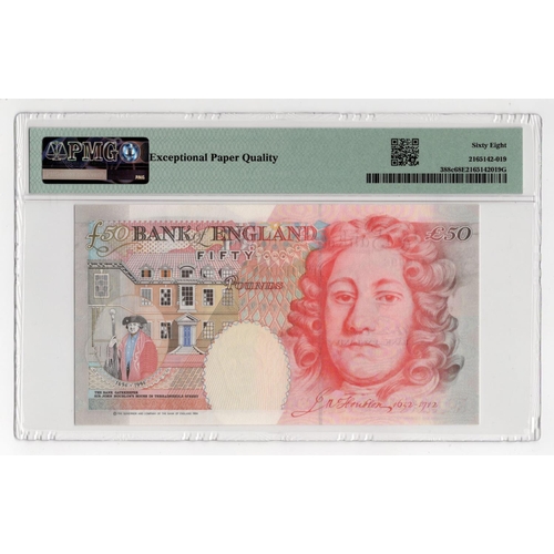 91 - Bailey 50 Pounds (B404) issued 2006, serial R66 476696 (B404, Pick393a) in PMG holder graded 68 EPQ ... 