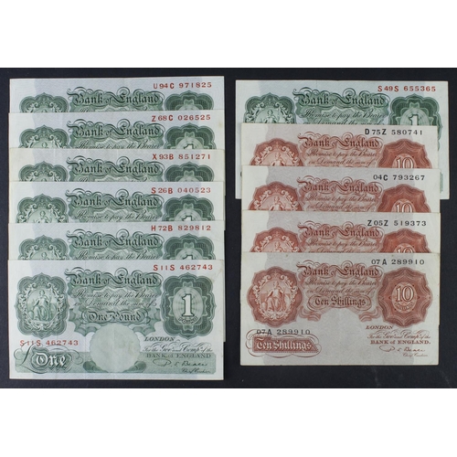 92 - Beale (11), 10 Shillings (4) FIRST series Z05Z, LAST series D75Z, REPLACEMENT note 07A, plus 04C 793... 