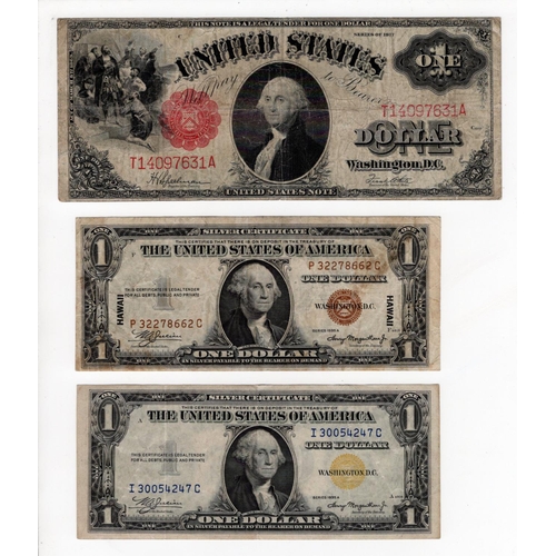 924 - United States of America (3), 1 Dollar dated series of 1917, signed Speelman & White, serial T140976... 