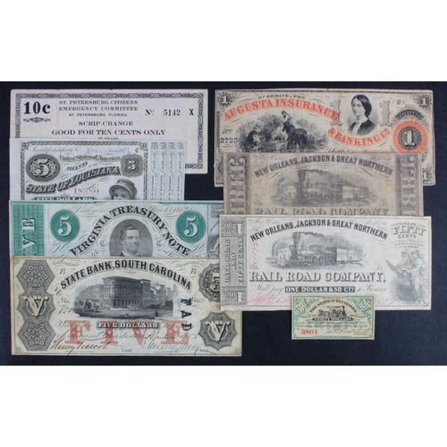 927 - United States of America (8), South Carolina State Bank 5 Dollars 1855, Augusta Insurance & Banking ... 