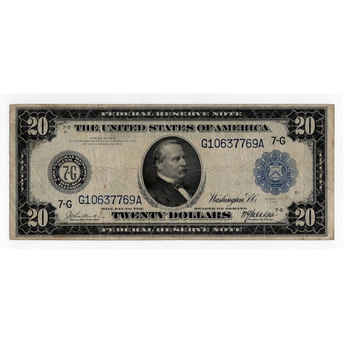 931 - United States of America 20 Dollars dated series of 1914, Federal Reserve Note, signed Burke & McAdo... 