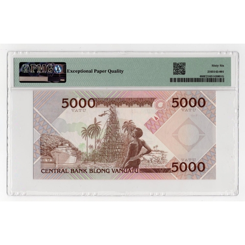 934 - Vanuatu, Central Bank of Vanuatu 5000 Vatu issued 1989, LOW number, serial AA000601 (BNB B104, Pick4... 