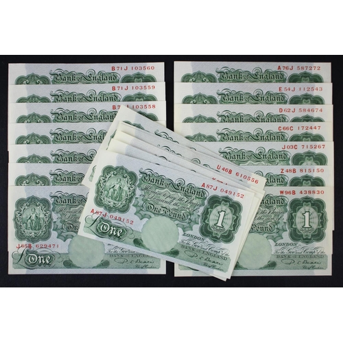 94 - Beale 1 Pound (B268) issued 1950 (21), a consecutively numbered run of 6 x notes, serial B71J 103555... 