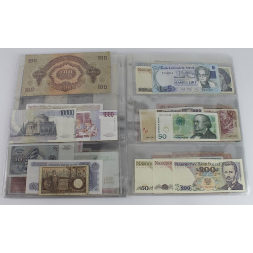 966 - World, Europe (56), in album sleeves including Albania 100 Franga, Belgium 500 Francs, Malta 5 Liri,... 