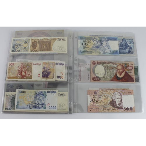 966 - World, Europe (56), in album sleeves including Albania 100 Franga, Belgium 500 Francs, Malta 5 Liri,... 