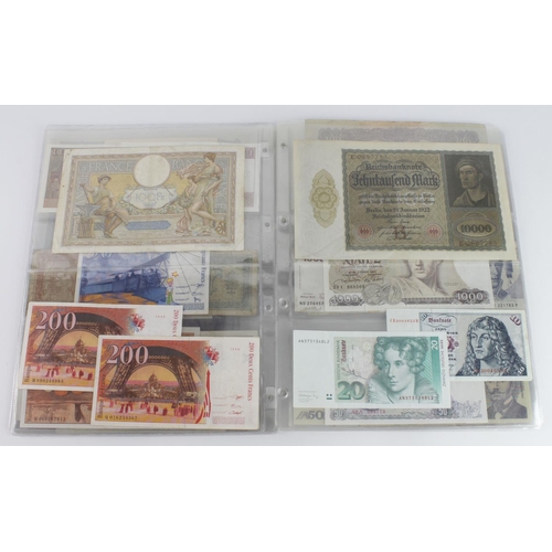 966 - World, Europe (56), in album sleeves including Albania 100 Franga, Belgium 500 Francs, Malta 5 Liri,... 