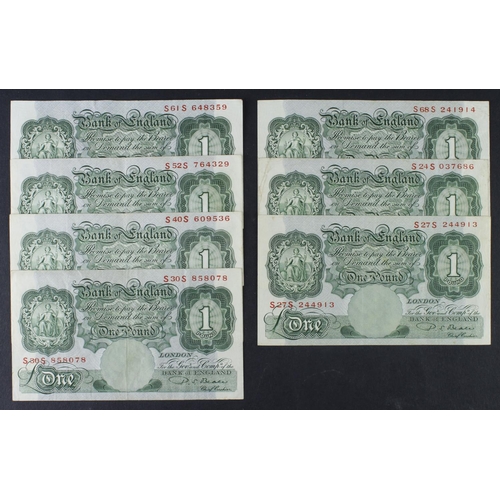 98 - Beale 1 Pound (B269) issued 1950 (7), a collection of REPLACEMENT notes, prefixes S24S, S27S, S30S, ... 