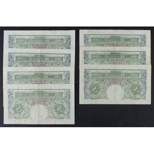 98 - Beale 1 Pound (B269) issued 1950 (7), a collection of REPLACEMENT notes, prefixes S24S, S27S, S30S, ... 