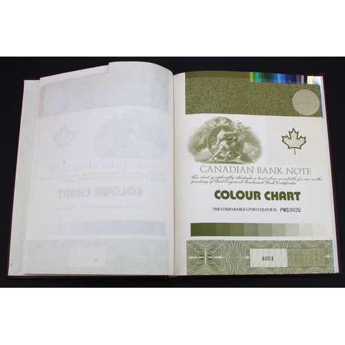 8 - Canadian Banknote Company Limited Colour Chart Book and SPECIMEN floating rate notes with coupons, 4... 