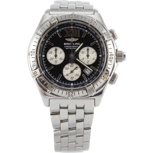 517 - Breitling Rattrapante stainless steel cased gents chronograph quartz wristwatch, ref. A69048. The bl... 