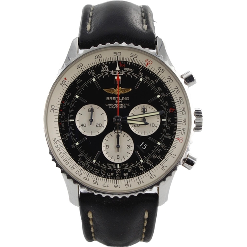 534 - Breitling Navitimer stainless steel cased gents automatic wristwatch, ref. AB0127, 2016 card. The bl... 