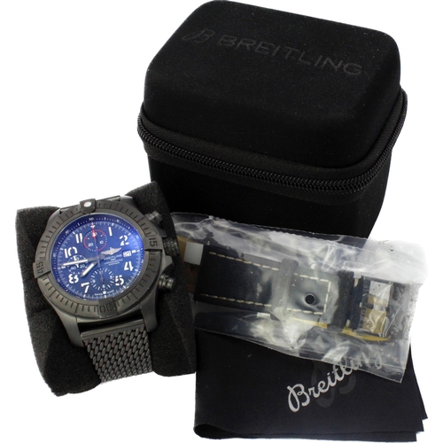 539 - Breitling Super Avenger Night Mission DLC-coated titanium cased gents automatic wristwatch, ref. V13... 