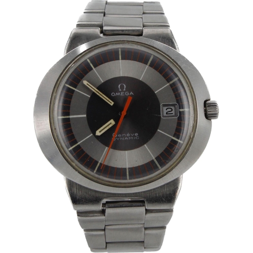 546 - Omega Dynamic stainless steel cased gents manual wind wristwatch. The two-tone silver dial with bato... 