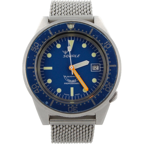 549 - Squale 1521 Ocean Mesh stainless steel cased gents automatic wristwatch, purchased 2017. The blue di... 