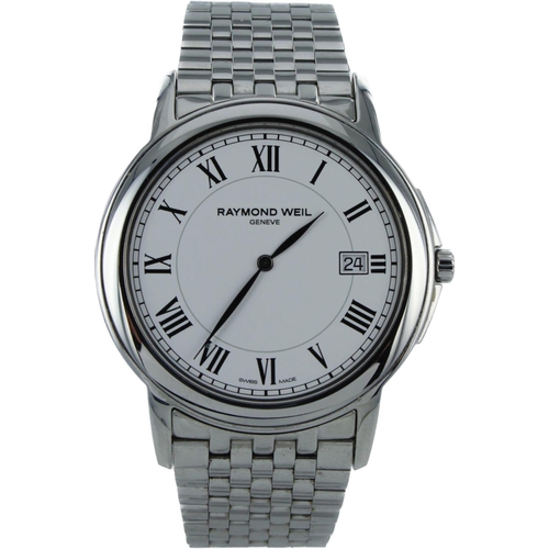 592 - Gents stainless steel cased Raymond Weil quartz wristwatch, ref. 5466-E323834. The white dial with R... 