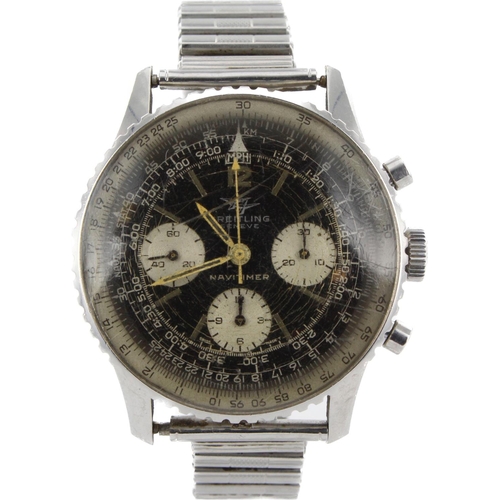 594 - Breitling Navitimer 'Twin Jet' stainless steel cased gents manual wind chronograph wristwatch, ref. ... 