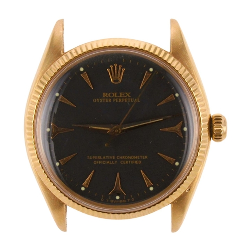 603 - Rolex Oyster Perpetual 18ct cased gents wristwatch, ref. 6567, serial. 198xxx, circa 1956. The refin... 