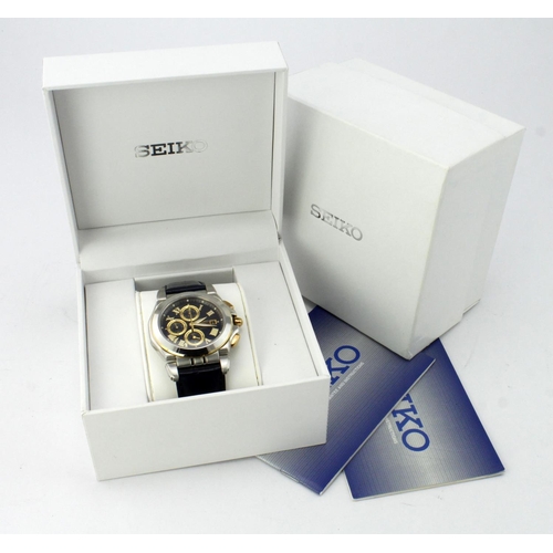 609 - Seiko chronograph 100m stainless steel cased gents quartz wristwatch, ref. 7T62-0EW0, purchased 2005... 