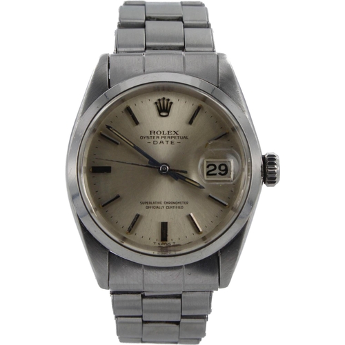 629 - Rolex Oyster Perpetual Date stainless steel cased gents wristwatch, ref. 1500, serial. 1156xxx, circ... 