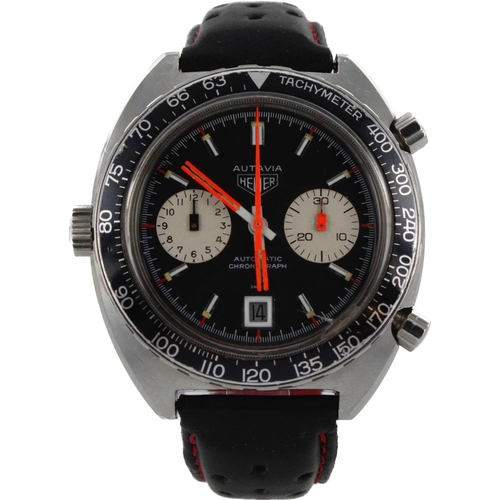 637 - Heuer Autavia stainless steel cased automatic chronograph gents wristwatch, ref. 1163, serial. 246xx... 