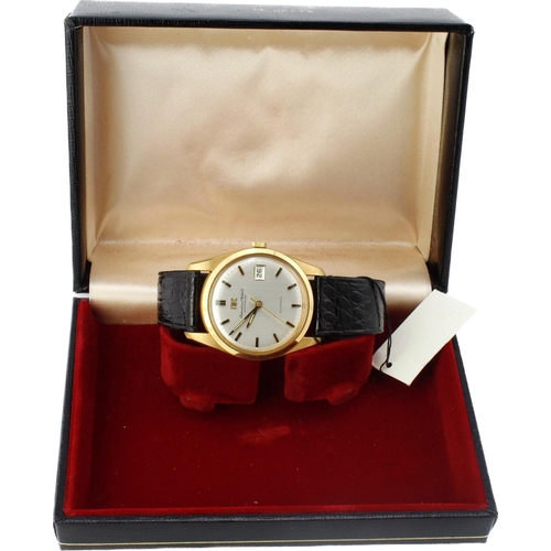 658 - Gents 18ct cased IWC automatic wristwatch, ref. 817 AD, circa 1971. The silvered dial with baton mar... 