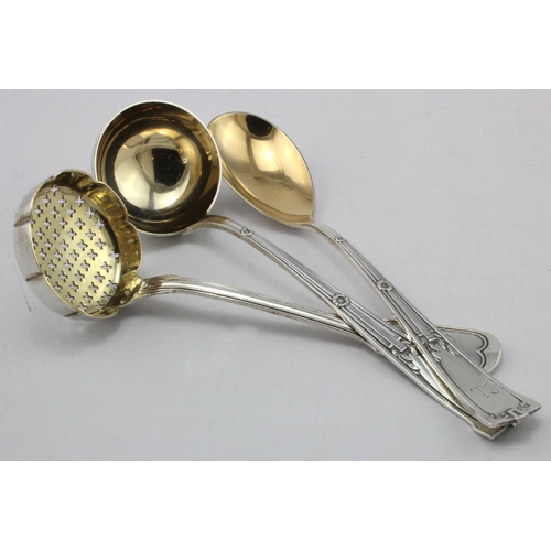 872 - Two German 800 grade silver ladles (one is a sugar sifter ladle - this one is marked with the maker ... 