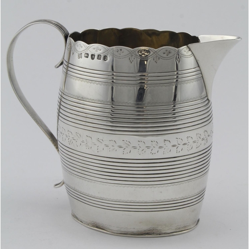 920 - George III silver cream jug, hallmarked London 1797 - Maker poss. HL SO, weighs 4.5oz approx